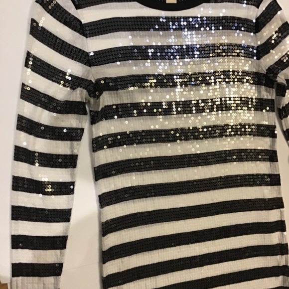 Micheal Kors Black and white striped sequin dress size xs - Picture 7 of 15